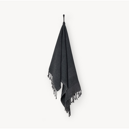 Stonewashed Waffle Hand Towel - Charcoal