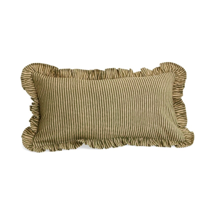 Stripe Cushion in Olive Green