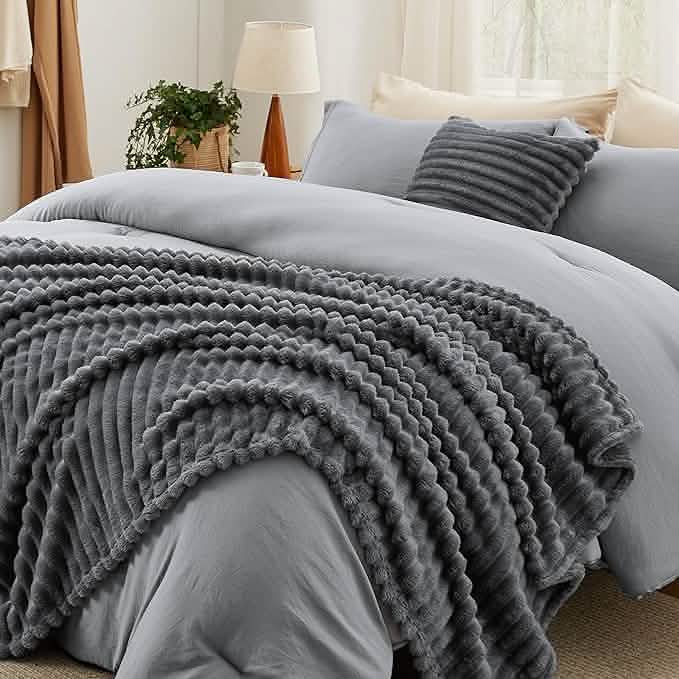 GentleSoft™ Checkered Comforter Set Striped