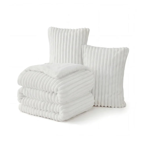 Striped Flannel Comforter Set