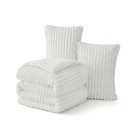 Striped Flannel Comforter Set