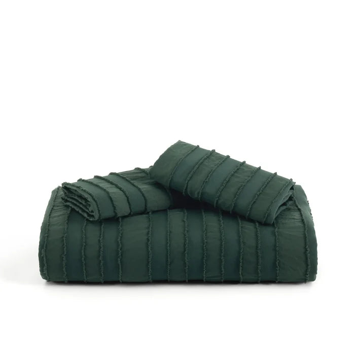 Striped Tufted Embroidery Duvet Cover Set
