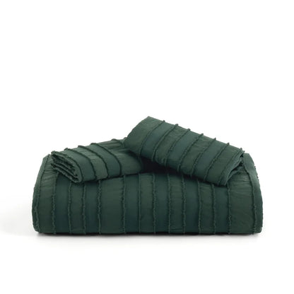 Striped Tufted Embroidery Duvet Cover Set