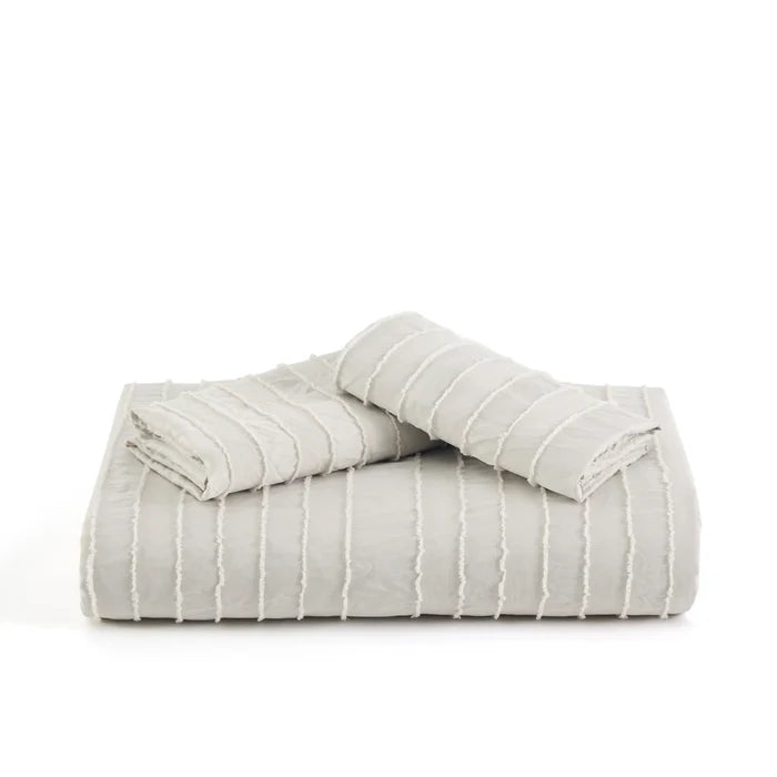 Striped Tufted Embroidery Duvet Cover Set