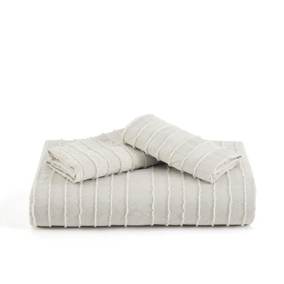 Striped Tufted Embroidery Duvet Cover Set