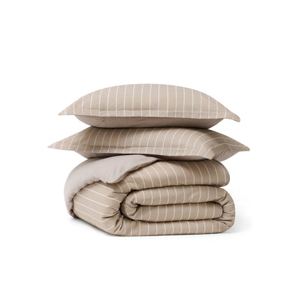 Striped Washed Cotton Duvet Cover Set