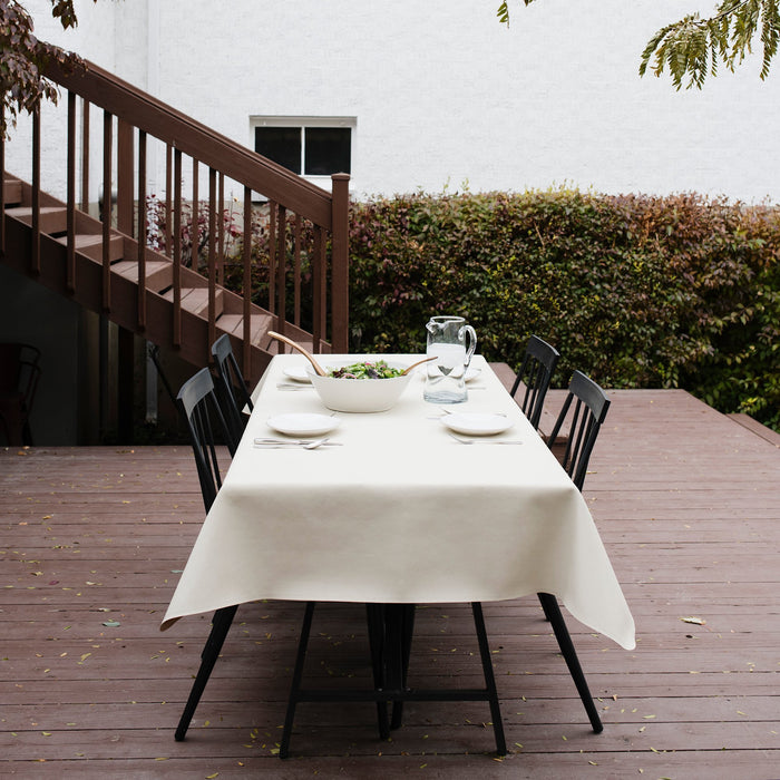Ivory@Ivory Tablecloth on dining table