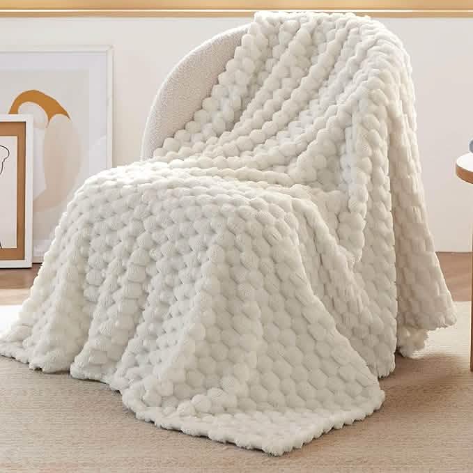 GentleSoft™ Textured Bubble Flannel Fleece Blanket