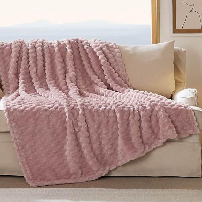 GentleSoft™ Textured Bubble Flannel Fleece Blanket