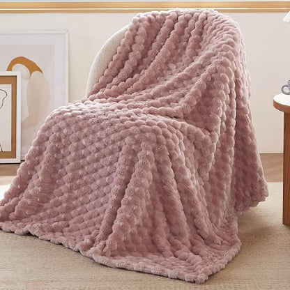 GentleSoft™ Textured Bubble Flannel Fleece Blanket