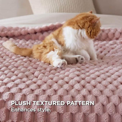 GentleSoft™ Textured Bubble Flannel Fleece Blanket