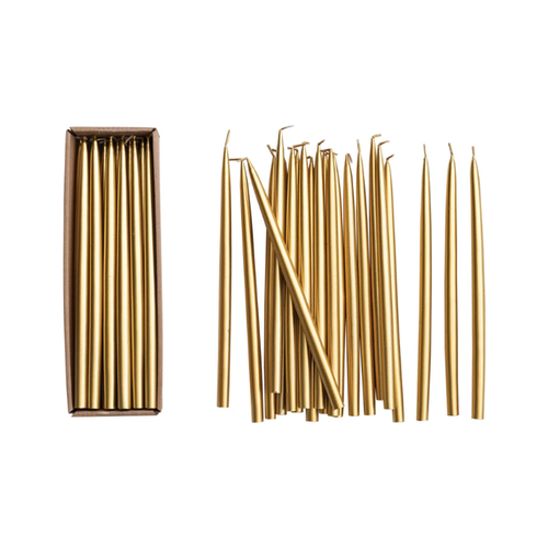 Thin Taper Candles in Gold