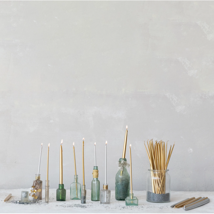Thin Taper Candles in Gold