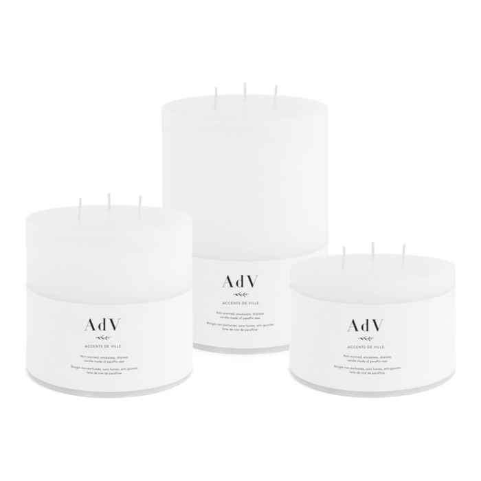 Three Wick White Candle