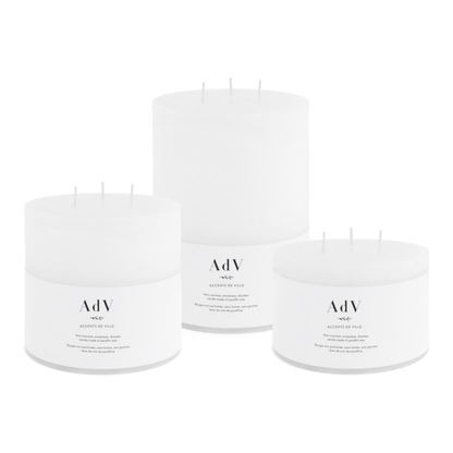 Three Wick White Candle