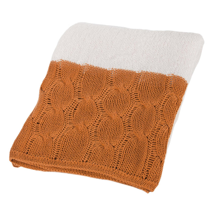 THROW-MOHAIR WHT/ORANG
