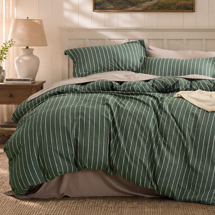Striped Olive Green / Queen