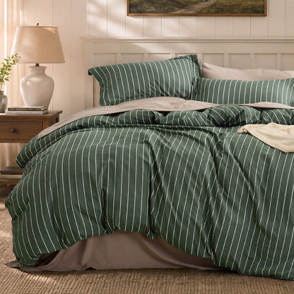 Striped Olive Green / Queen