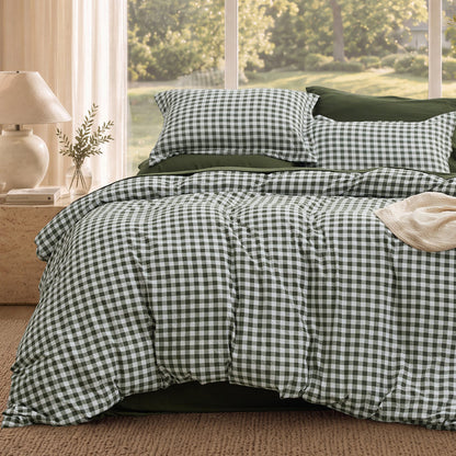 Olive Green Gingham / Queen
