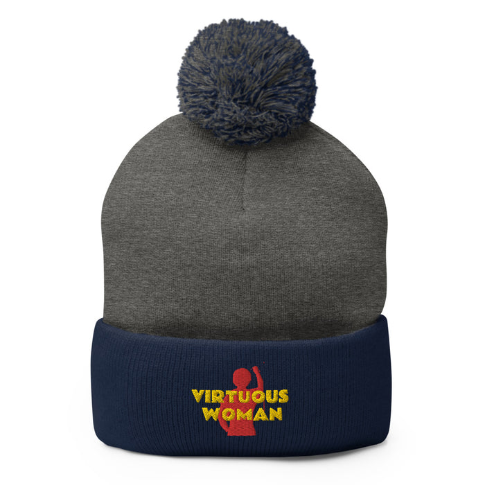 Virtuous Woman Pom-Pom Beanie