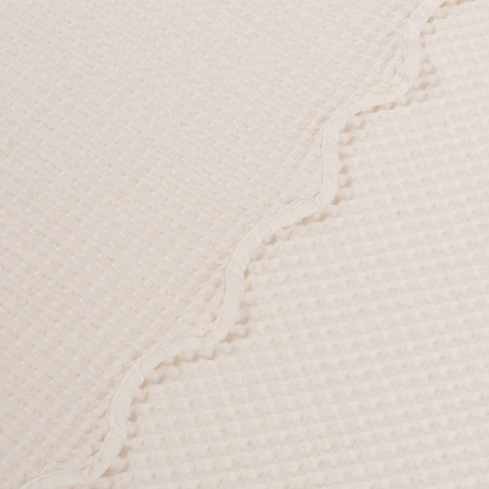Ivory@Soft cotton kids bedding with waffle knit texture