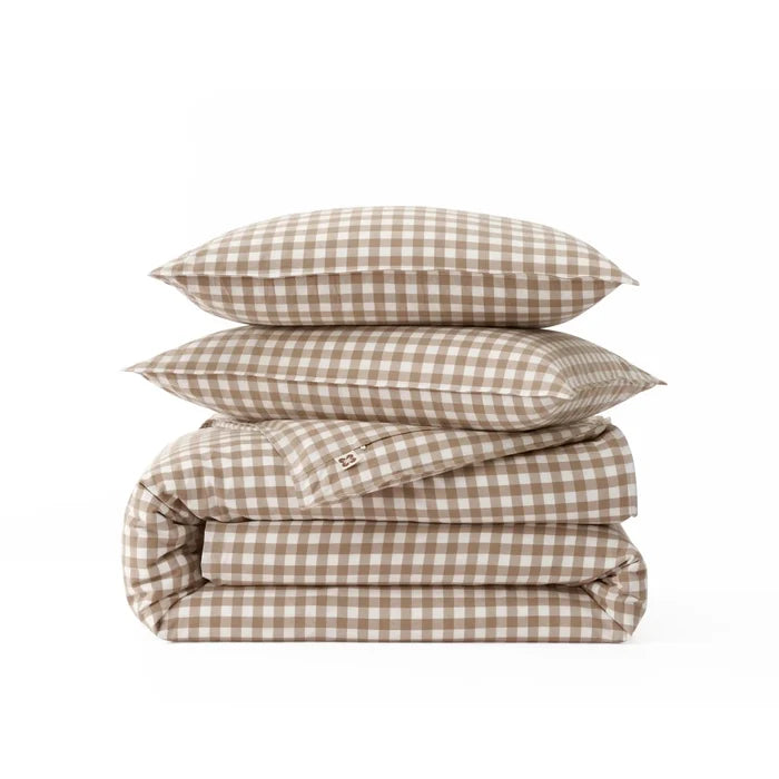 Washed Cotton Gingham Duvet Cover Set