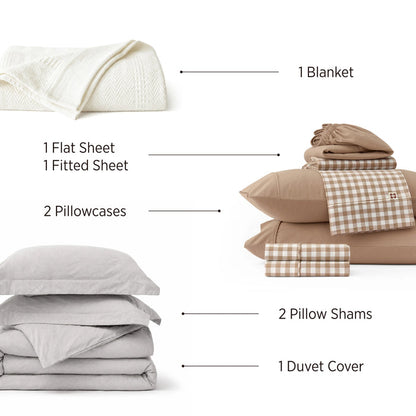 Washed Cotton Natural Complete Bed Bundle