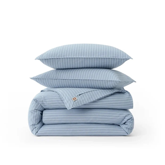 Washed Cotton Striped Duvet Cover Set