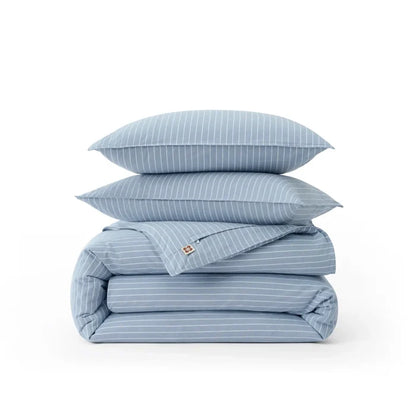 Washed Cotton Striped Duvet Cover Set