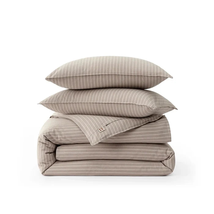 Washed Cotton Striped Duvet Cover Set