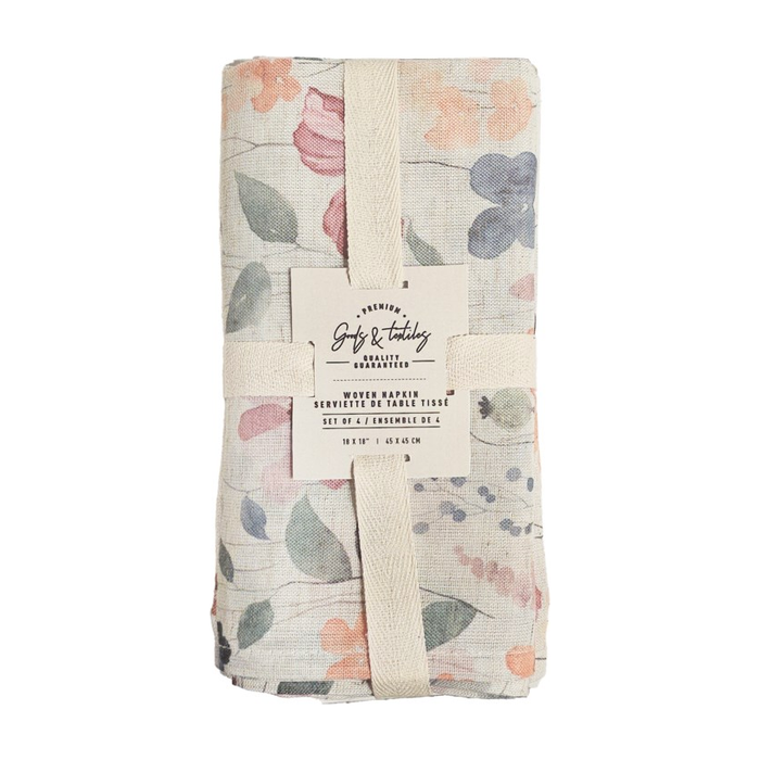 Watercolour Garden Linen Blended Napkin