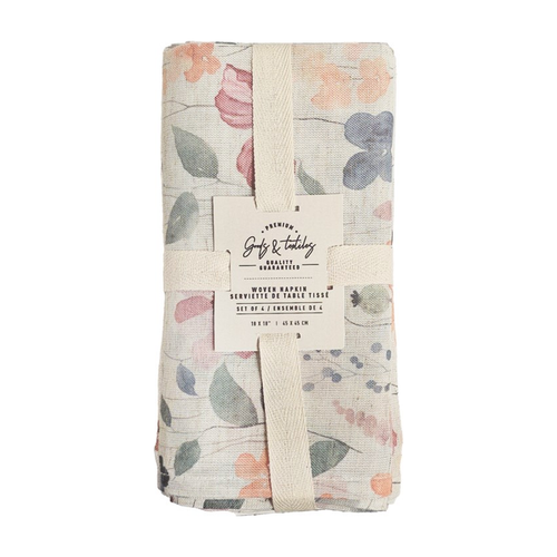 Watercolour Garden Linen Blended Napkin