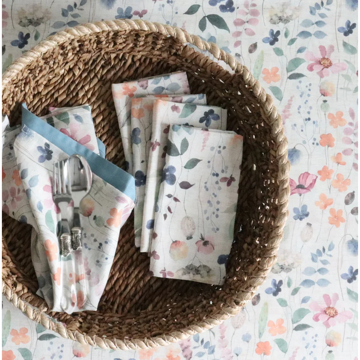 Watercolour Garden Linen Blended Napkin
