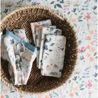 Watercolour Garden Linen Blended Napkin