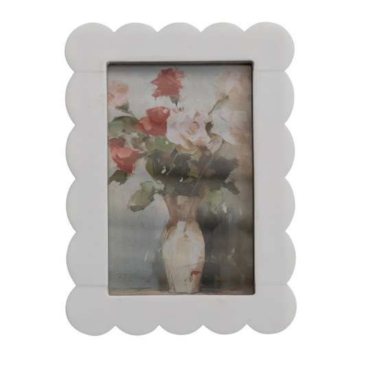 White Scallop Photo Frame