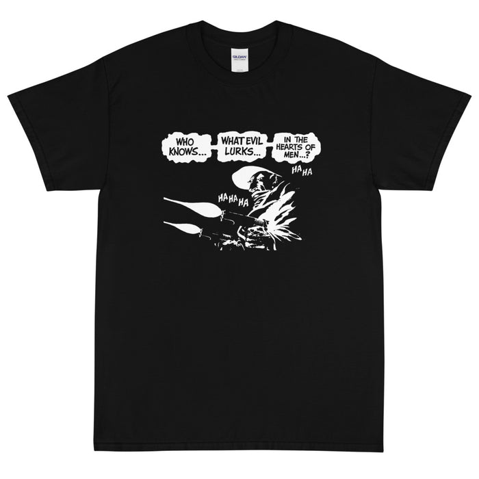 Who Knows What Evil Lurks Short Sleeve T-Shirt