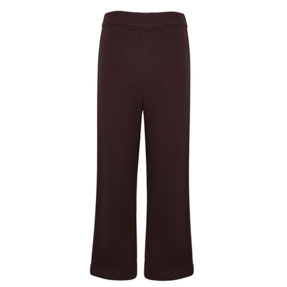 women's brown wide leg knit pant