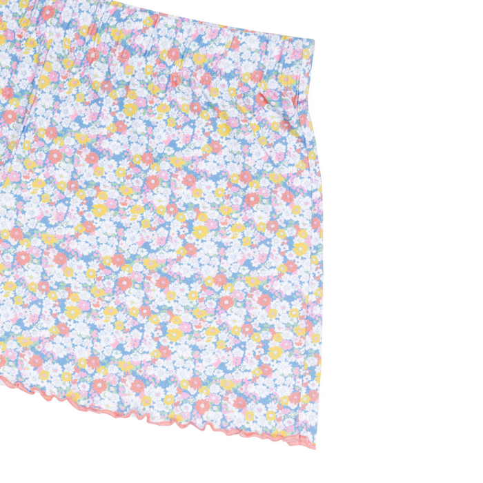 women's jasmine blossom shirt and short pima pajamas set