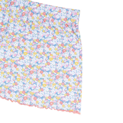 women's jasmine blossom shirt and short pima pajamas set