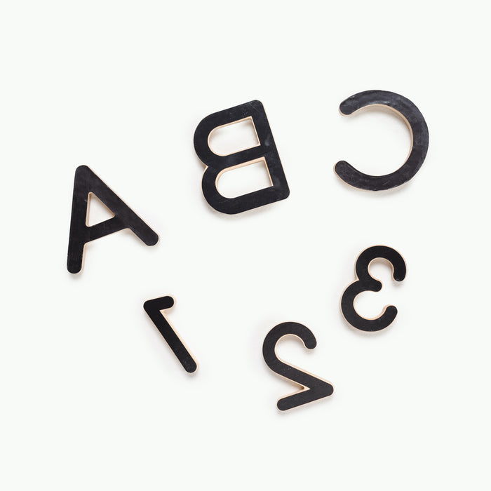 Birch@back side of wooden numbers